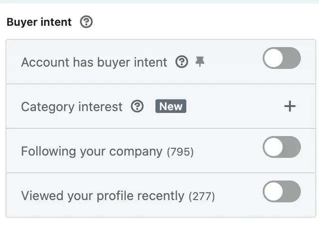 LinkedIn Sales Navigator Buyer Intent interface